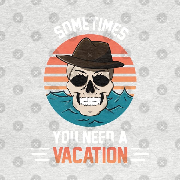 Funny Comedical Vacation skull by Corvons